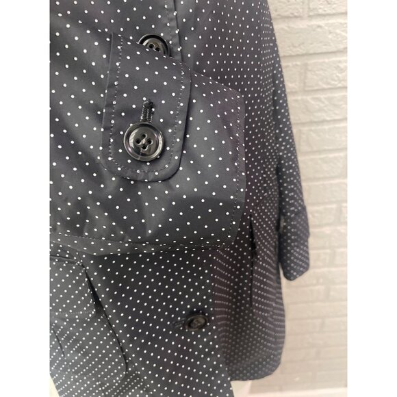 Gallery Women Black White Polka Dot Water Repellent Raincoat Size L - Picture 5 of 10